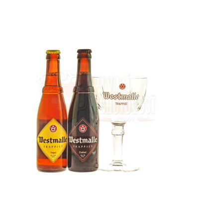 Westmalle darčekové balenie 3D + 3T + pohár 