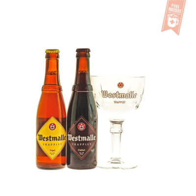 Westmalle darčekové balenie 3D + 3T + pohár 