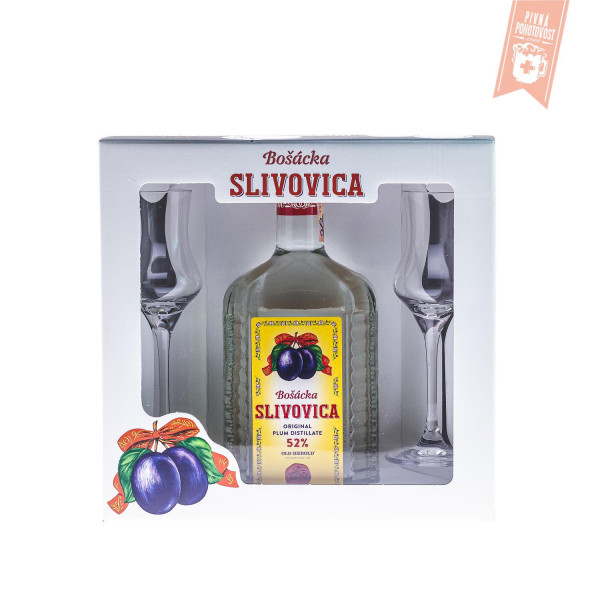 Bošácka slivovica 0,7l + 2 poháre