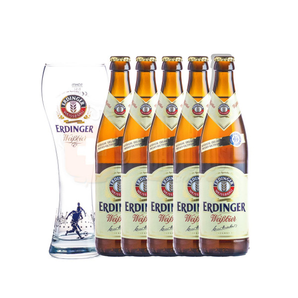 Erdinger Futbal Pack 5x0,5l + pohár