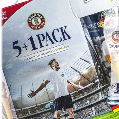 Erdinger Futbal Pack 5x0,5l + pohár