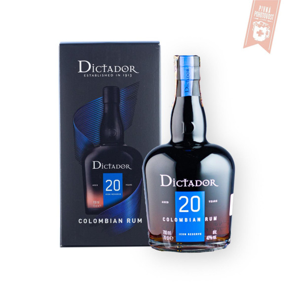 Dictador Colombian Rum 20r, 38%, 0,7l