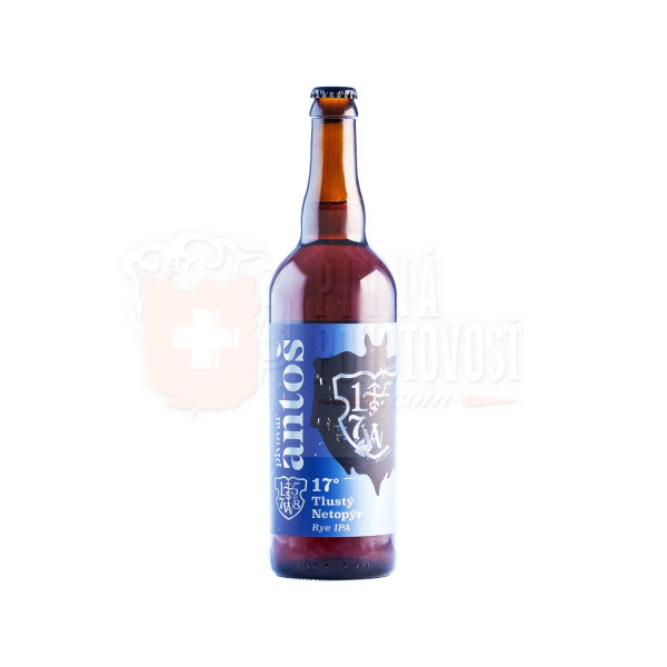 Antoš Tlustý Netopýr Rye IPA 17° 0,75l sklo