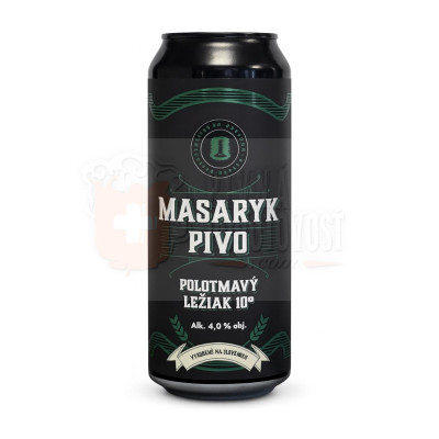 Masaryk, Polotmavý ležiak 10° 0,5l PLECH